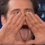 Jim Carrey fait une grimace dans Jimmey Kimmel Live