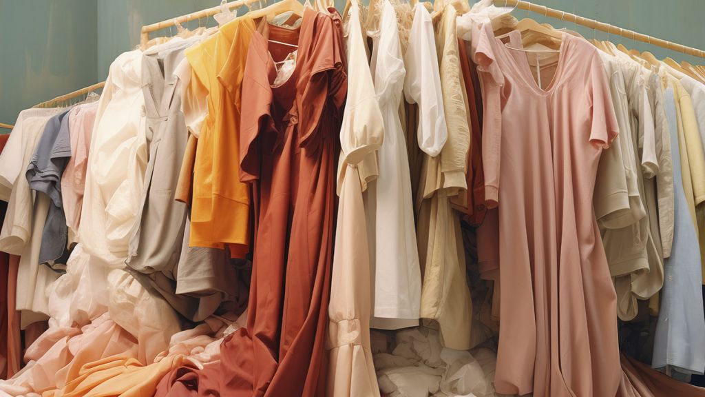 Une grande quantité de vêtements sur portants