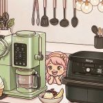 Les robots Sharkninja dans une cuisine style dessin animé