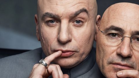 Le Dr de l'enfer d'Austin Power avec le masque d'Alex Karp