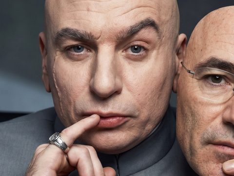 Le Dr de l'enfer d'Austin Power avec le masque d'Alex Karp