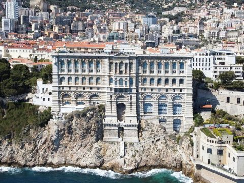 Vue depuis la mer sur le palais de Monaco