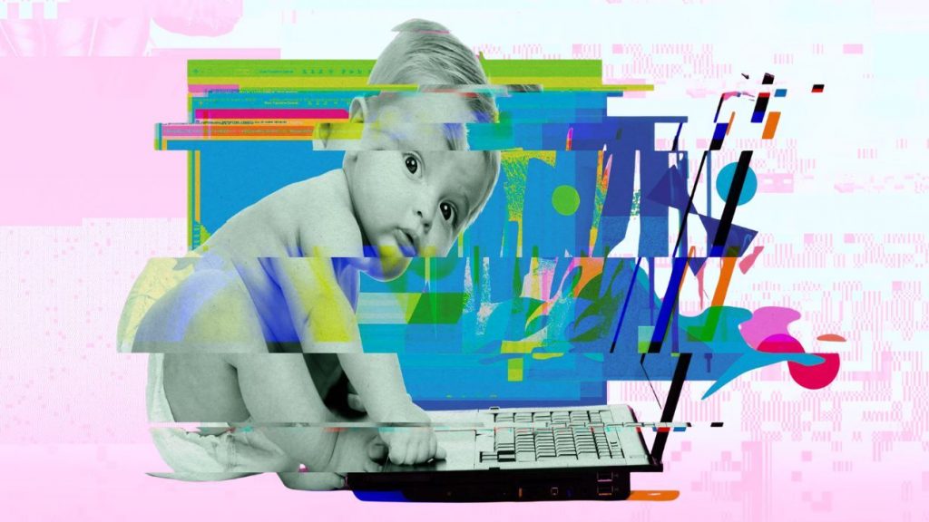 enfant en train de taper un message