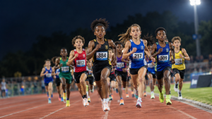 Des ado qui courent le 100 mètres