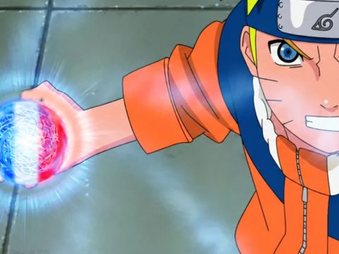 Naruto et son rasengan aux couleurs bleu blanc rouge